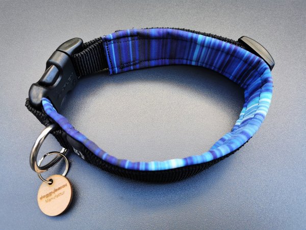 doggyboxx Halsband M schwarz-blau fine