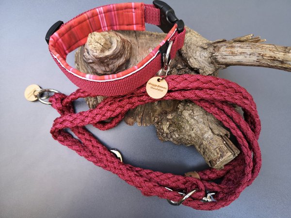 doggyboxx Halsband M 40-47cm bordeaux-rot