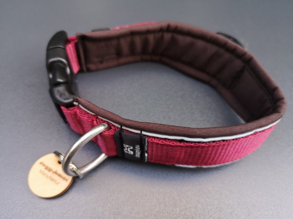 doggyboxx Halsband Mini 28-35 bordeaux-braun reflekt