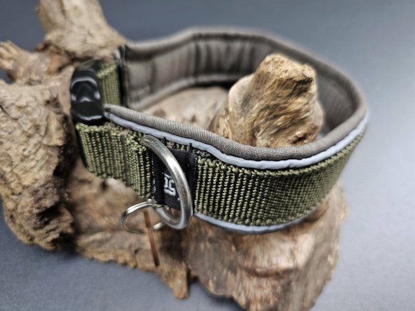 doggyboxx Halsband L 45-50 olive-jeans reflect