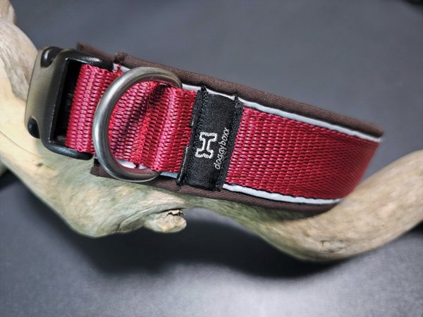 doggyboxx Halsband L 45-50cm bordeaux-braun
