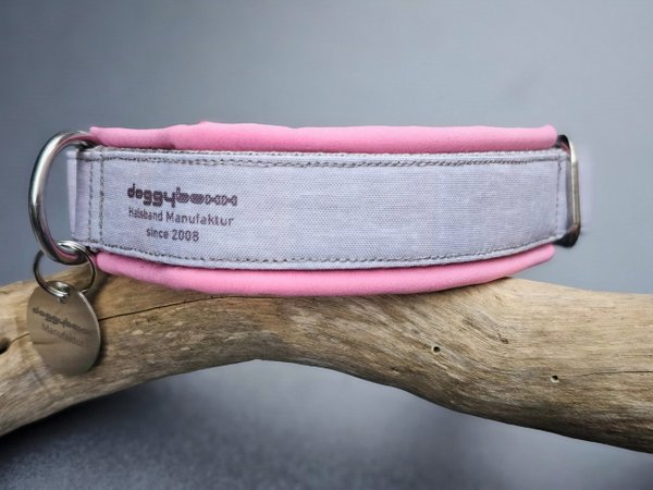 doggyboxx Style Halsband grau-rosa Grösse M